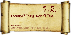 Tomanóczy Renáta névjegykártya